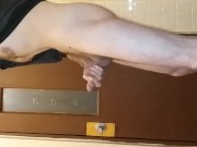 Pt. 2 public outside park restroom. Getting loud and hott! Big dick male.