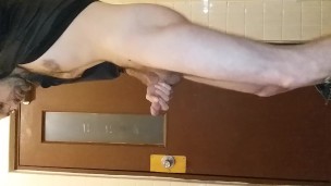Pt. 2 public outside park restroom. Getting loud and hott! Big dick male.