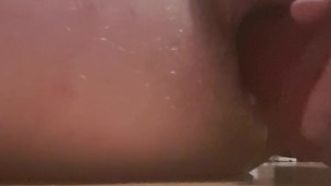 Fucking myself with a pink dildo