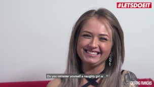 LETSDOEIT - French Rose Has Rough Sex On The Casting Couch