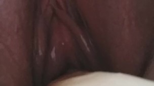 Closeup tight pussy fuck with dildo