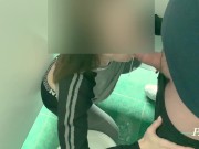 Frightened babe does blowjob in the toilet with copious ending in her mouth 11/16