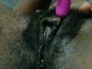 Ebony solo female play with her clit