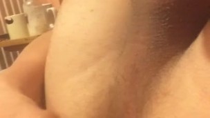 Fucking ass with 8 inch dildo