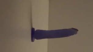 Suck the dildo then fuck the dildo