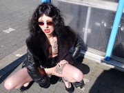 Slut Lucy Ravenblood dildoing in public
