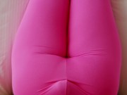 Cum Through My Pink Yoga Leggings Pants | Amazing Butt Big Tits Redhead POV