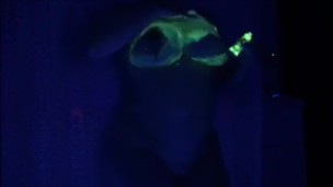 Sexy blacklight naked body
