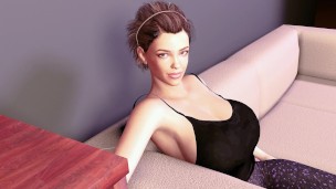Huge Boob Breast Expansion and Growing Legs on the Couch watching TV