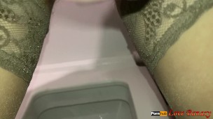 Peeing in Public Toilet POV