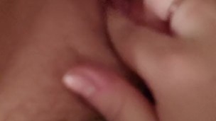 Cute kitten fingers herself till she cums edging continually