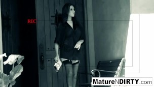 Brunette MILF masturbating and fucking