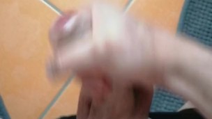 Bathroom solo masturbation