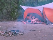 Hot Girl sucked a fat dick in nature. Сhill, Blowjob, Bonfire 9/16