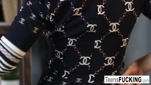 Beautiful teen brunette gets her tight ass pounded