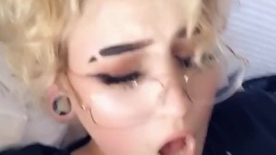submissive gets soaking from masturbating