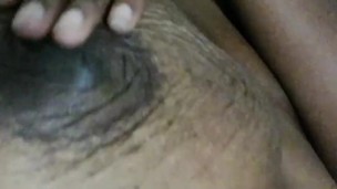 Ebony big tit rub