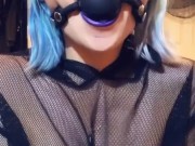 Sloppy Baby Drools on Ball Gag