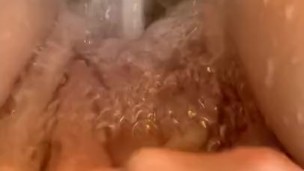 Pussy play bath time leg shaking orgasm with dirty talking