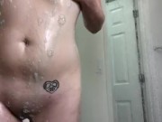 Real titties getting soaped up in the shower