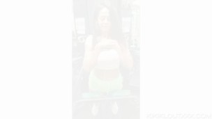 Young Fitness Babe Workout and Public Nudity