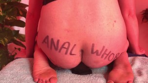 Painslut Anal Whore Destruction: Huge Dildo Insertion