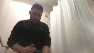 work bathroom wank