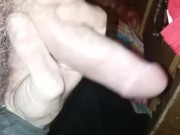 Playing with my big dick while snapchatting w beautiful woman. Huge cock.