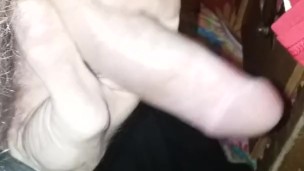 Playing with my big dick while snapchatting w beautiful woman. Huge cock.