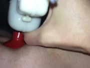 POV electric massager gets me off, orgasmic pussy stimulation