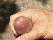 Outdoor masturbation cumshot