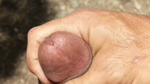 Outdoor masturbation cumshot