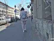 GERMAN SCOUT - CUTE COLLEGE TEEN SARA TALK TO FIRST ANAL AT STREET CASTING 1/16