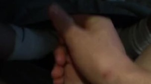 Guy Jerks out a quick Cumshot POV