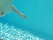 Young Busty Ginger Redhead MILF Swimming Naked & Fucked in Pool to Creampie 5/16