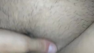 Pleasing my hairy fat pussy