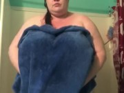 Bbw in shower washing big tits and pussy
