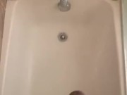 shower stroking. cumshot video coming soon!