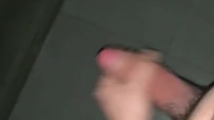 Jacking off at the staircase