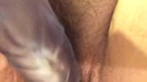 Hairy Pierced Toy Masturbation
