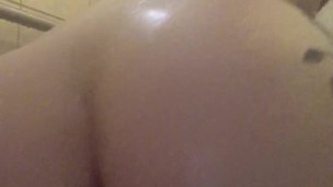 Homemade POV Dildo Shower Masturbation