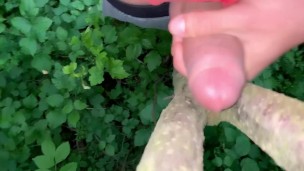 Cumshot with humping on the tree