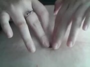 Cute up close chubby belly tickle