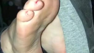 Wife shows off dirty feet