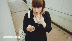 SMOKING BREAK OUTSIDE WHILE ON PHONE AND IGNORING EVERYONE