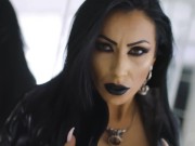 Mistress Kennya in black latex with whip 2/16