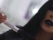 Mistress Kennya in black latex with whip 4/16