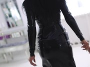 Mistress Kennya in black latex with whip 7/16