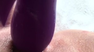 Solo pussy squirt with vibrator in Boston hotel