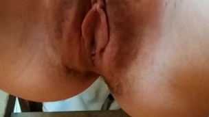 Trimming my hairy pussy and shaving my asshole